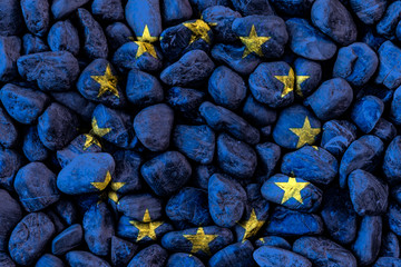 石头上的欧盟国旗