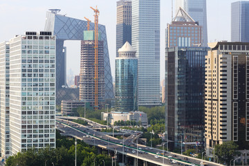 北京CBD建筑群 北京国贸桥
