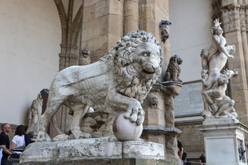 狮子像 佛罗伦萨 雕塑广场 佛