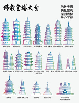 佛教宝塔 佛教建筑 佛教