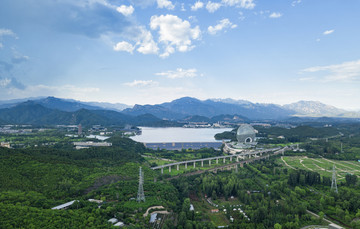 航拍雁栖湖景区