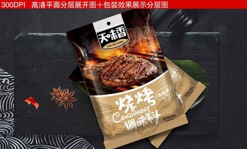 烧烤调味料包装设计加效果图