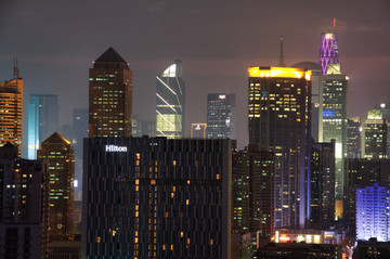 广州天河北城市风光夜景