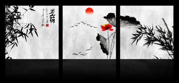 荷花装饰画