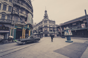 老上海建筑街景民国复古场景