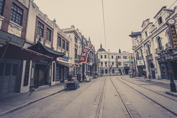 老上海建筑街景民国复古场景