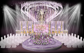 紫色奢华婚礼效果图