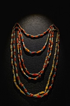 古代西周朝红玛瑙玉管项链串饰