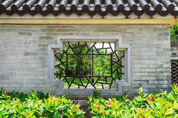 中式围墙花窗镂空窗