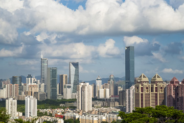 全景图深圳地标建筑