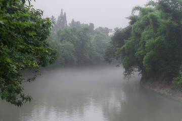 有雾的河湾