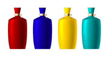 彩色喷涂酒瓶效果图