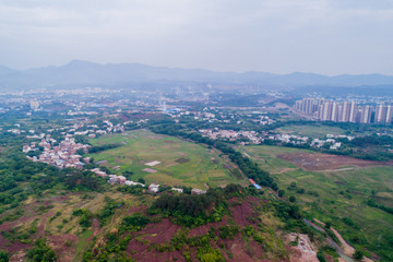 航拍江西赣州市区城市风光