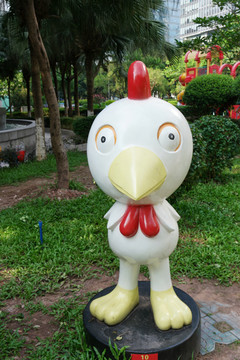 十二生肖雕塑鸡