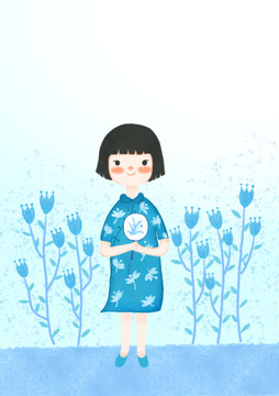 扇子女孩