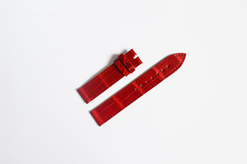 红色鳄鱼皮表带