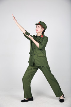 红军制服摄影图