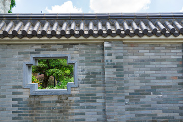 中式围墙漏窗花窗门窗