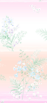 水彩小花手绘花叶子