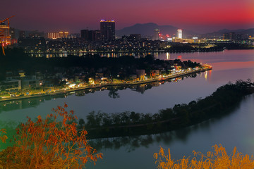 肇庆星湖七星岩风光夜景