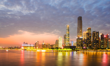 广州珠江海心沙夜景