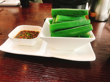 秋葵 凉拌菜 蘸酱菜
