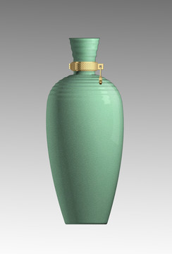青瓷裂纹釉酒瓶设计