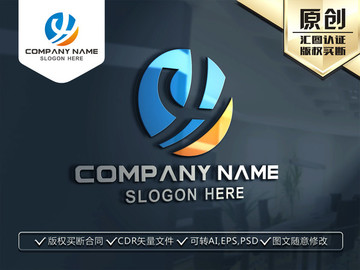 YH字母标志LOGO设计