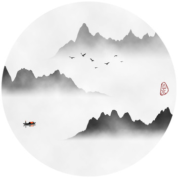 新中式抽象意境水墨画