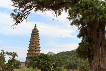 山西洪洞广胜寺飞虹塔远景