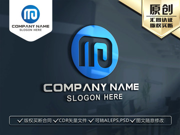 M字母标志LOGO设计