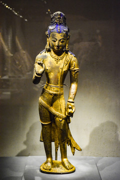 铜鎏金弥勒菩萨立像