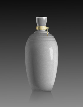 白瓷裂纹釉酒瓶设计