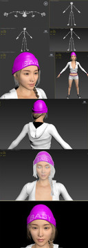 3dmax模型运动装美女蒙皮