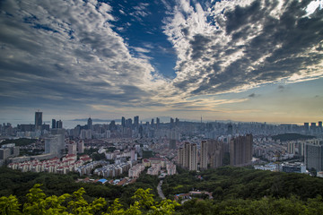 山东青岛崂山浮山俯瞰市区