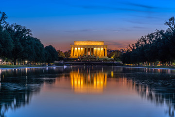 美国华盛顿林肯纪念堂夜景