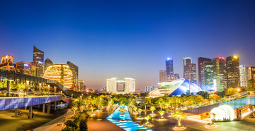 杭州城市阳台夜景
