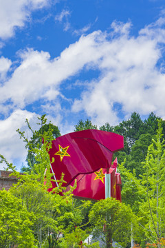 红军军旗雕塑
