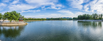 碧水蓝天青州南阳湖全景