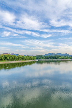 青州南阳湖碧水蓝天风景