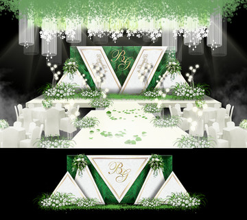 白绿色大理石婚礼