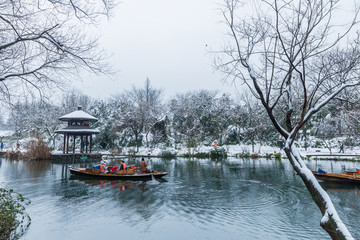 杭州西湖雪景