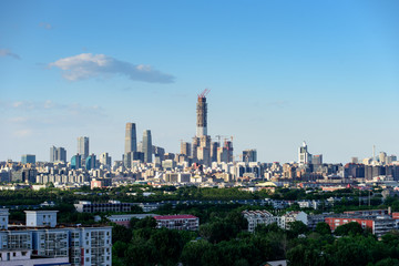 北京摩天大楼中国尊建筑群远眺