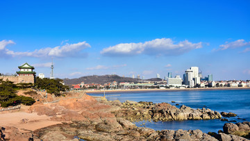 青岛风光汇泉湾风景鲁迅公园