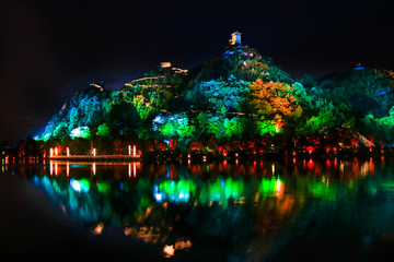 安顺虹山湖公园夜景