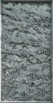 古代战争场景浮雕