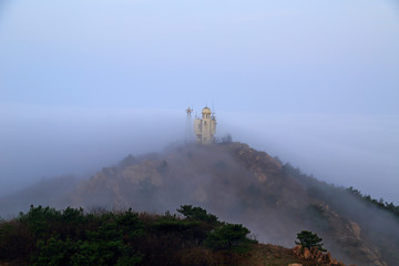 山东青岛崂山浮山森林公园云海