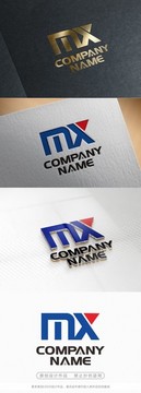 字母MX简约创意时尚服装标志