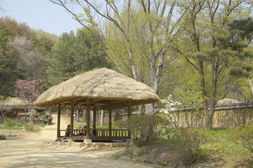 韩国民俗村草亭