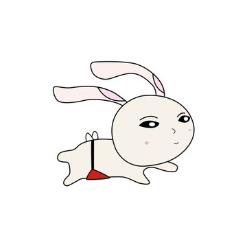 奔跑的卡通兔子
